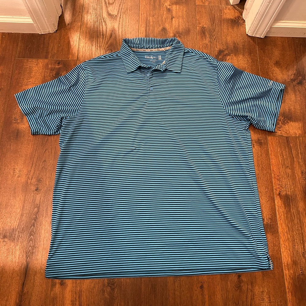 Walter Hagen Men's Blue Striped Polo Shirt size xxl
